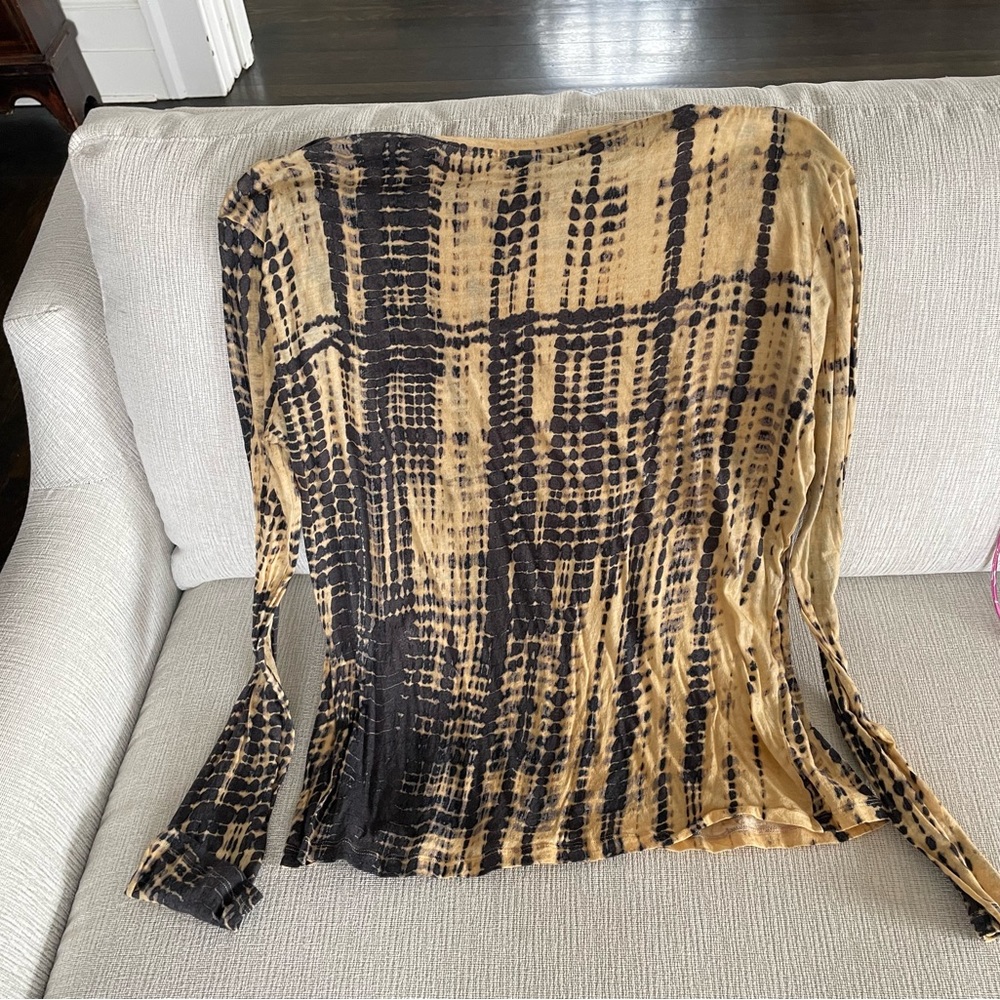 Alexander McQueen Yellow Black Tie Dye long sleeve top
